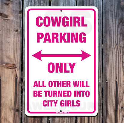 AA370 Cowgirl Parking - Seaweed Surf Sign Co