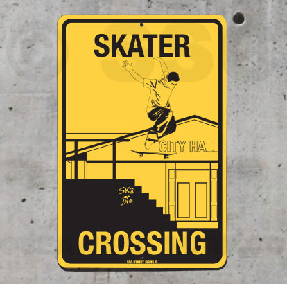 AA247 Skater Crossing - Seaweed Surf Sign Co