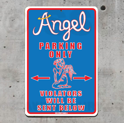 8AA839 (Small) Angel Parking Only - Seaweed Surf Sign Co