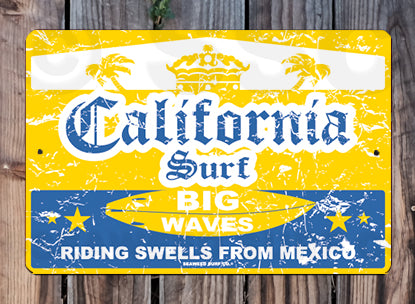 8SF115 (Small) California Surf - Seaweed Surf Sign Co