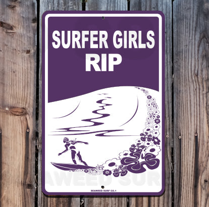 8SF20 (Small) Surfer Girls RIP - Seaweed Surf Sign Co