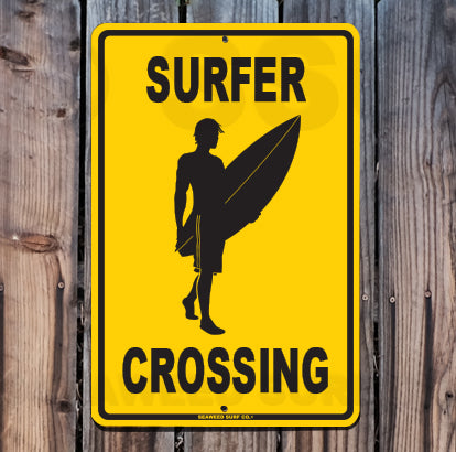 8SF38 (Small) Surfer Crossing - Seaweed Surf Sign Co