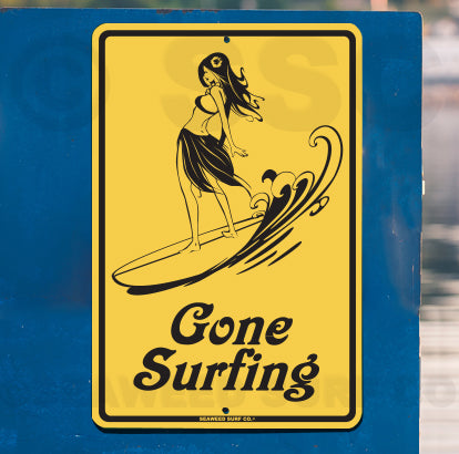 8SF46 (Small) Gone Surfing - Seaweed Surf Sign Co