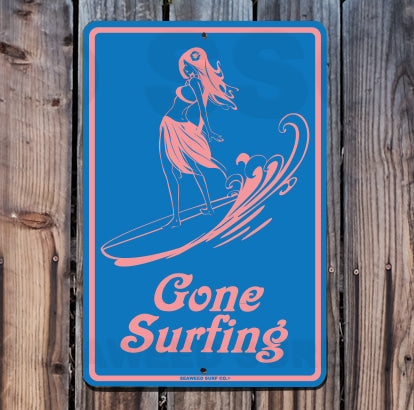 8SF47 (Small) Gone Surfing - Seaweed Surf Sign Co