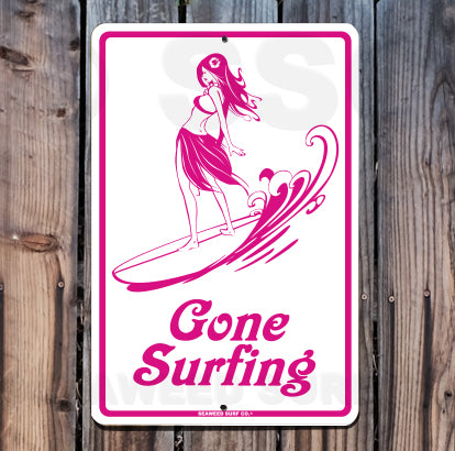 8SF48 (Small) Gone Surfing - Seaweed Surf Sign Co