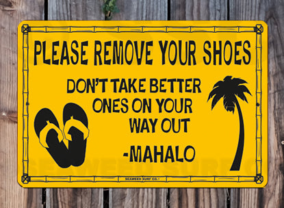 8SF50 (Small) Please Remove Your Shoes - Seaweed Surf Sign Co