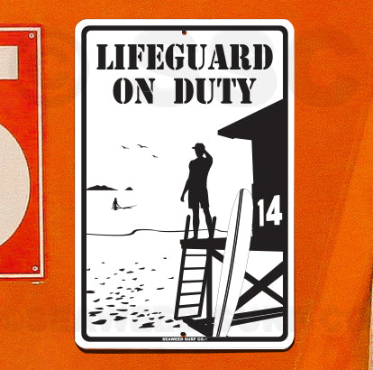 8SF66 (Small) Lifeguard on Duty - Seaweed Surf Sign Co