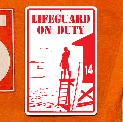 8SF67 (Small) Lifeguard on Duty - Seaweed Surf Sign Co