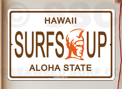 8SF69 (Small) Hawaii Surfs Up - Seaweed Surf Sign Co