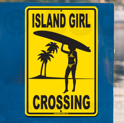 8SF74 (Small) Island Girl Crossing - Seaweed Surf Sign Co