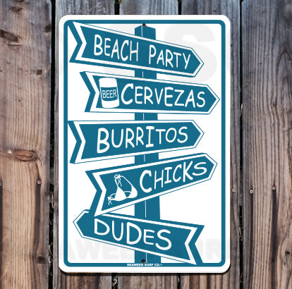 8SF94 (Small) Beach Party Arrows - Seaweed Surf Sign Co
