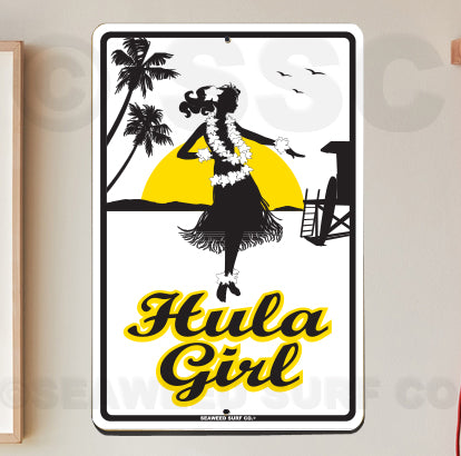 8SF96 (Small) Hula Girl - Seaweed Surf Sign Co