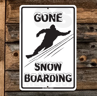8SN12 (Small) Gone Snow Boarding - Seaweed Surf Sign Co