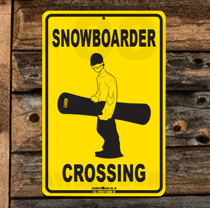 8SN2 (Small) Snowboarder Crossing - Seaweed Surf Sign Co