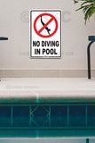 AA6 No Diving in Pool - Seaweed Surf Sign Co